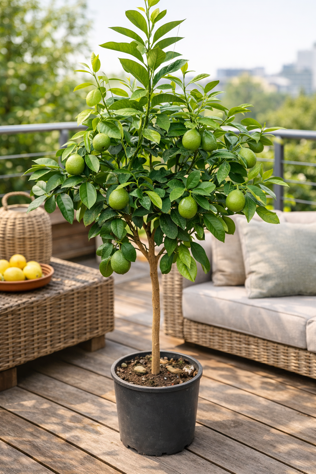Bergamotte Pflanze 140–160 cm – Citrus bergamia – Bergamottenbaum mit dickem Stamm – Duftzitrus
