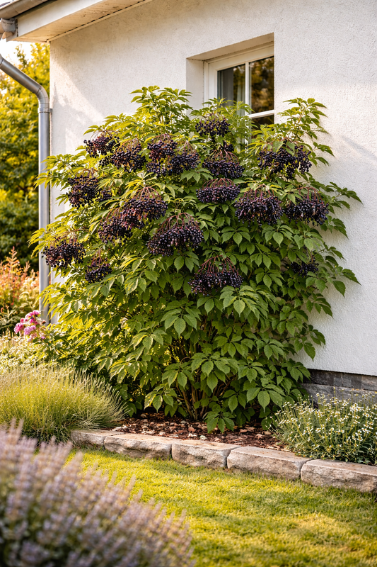 Holunder Haschberg 50–70 cm – Schwarzer Holunder (Sambucus nigra Haschberg) – Ertragreiche Beerenpflanze