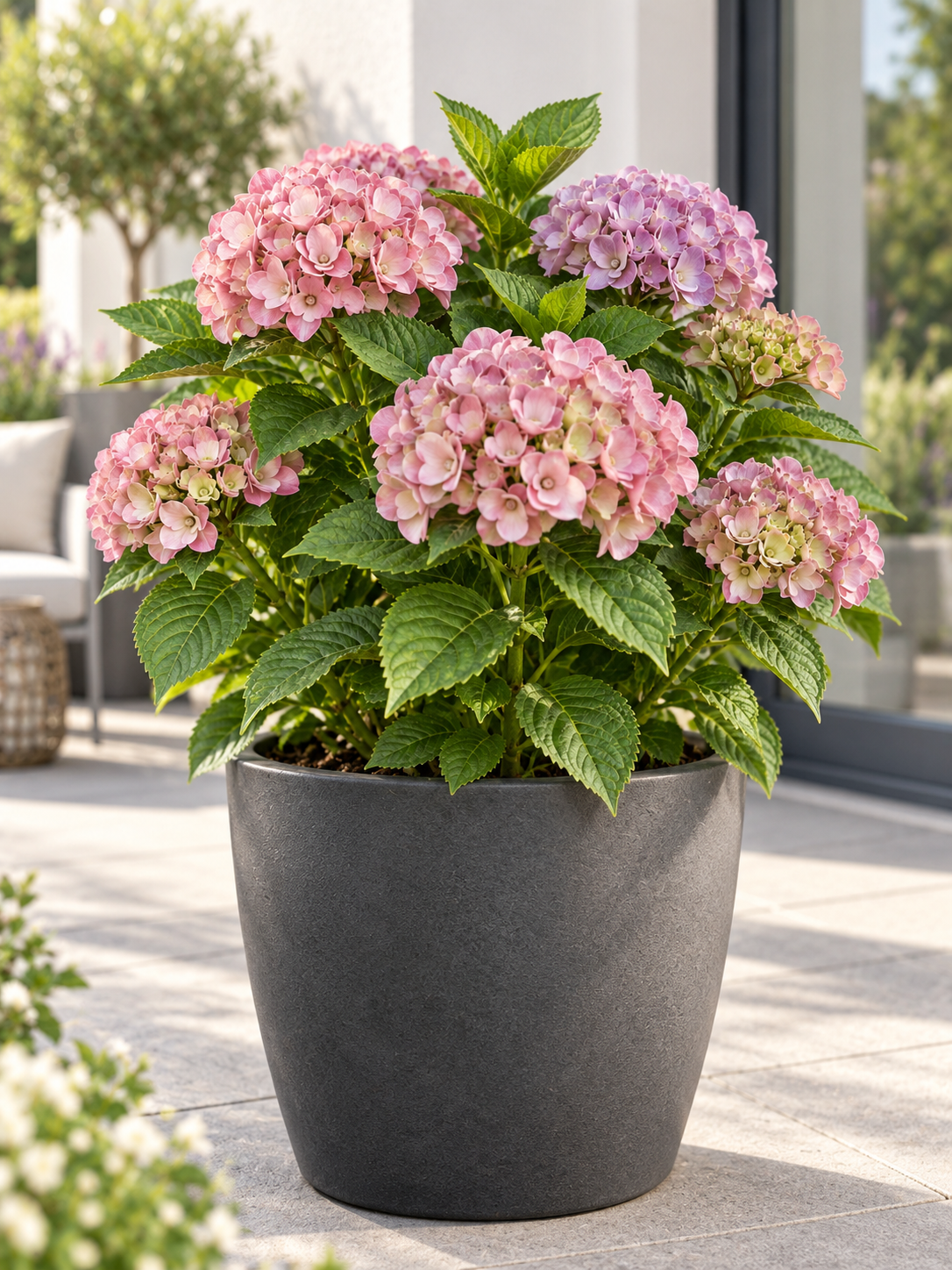Bauernhortensie ‘Ayesha’ 20–30 cm – Rosa blühende Hydrangea macrophylla für Garten und Kübel