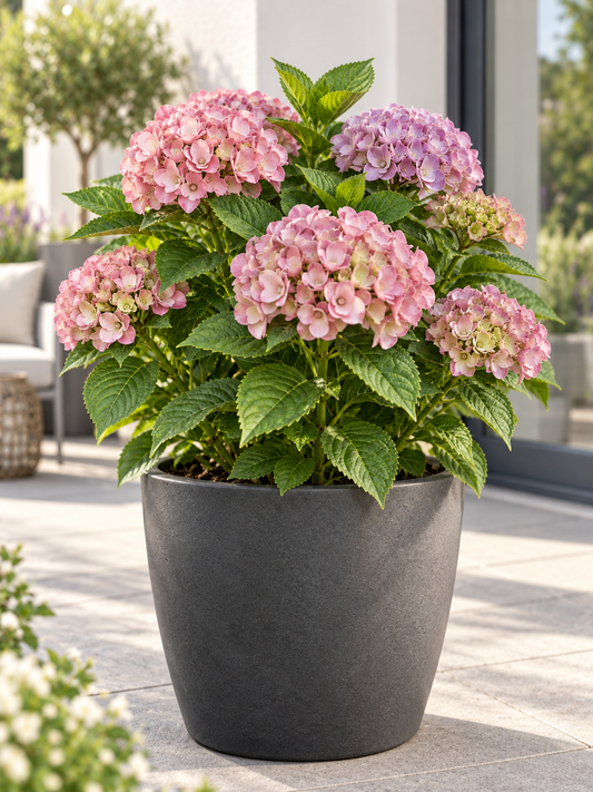 Bauernhortensie ‘Ayesha’ 20–30 cm – Rosa blühende Hydrangea macrophylla für Garten und Kübel