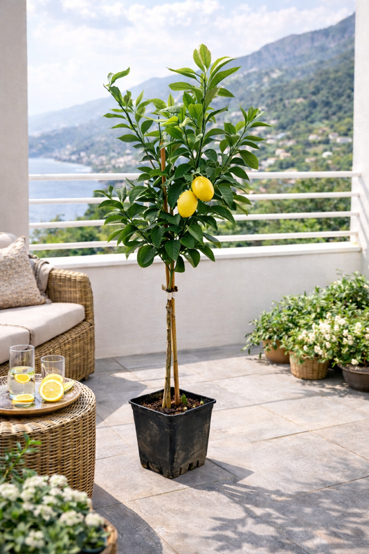 Citrus limon Verna 120-140 cm – Zitronenbaum Verna – Echter Zitronenbaum – Mediterrane Kübelpflanze mit aromatischen Früchten