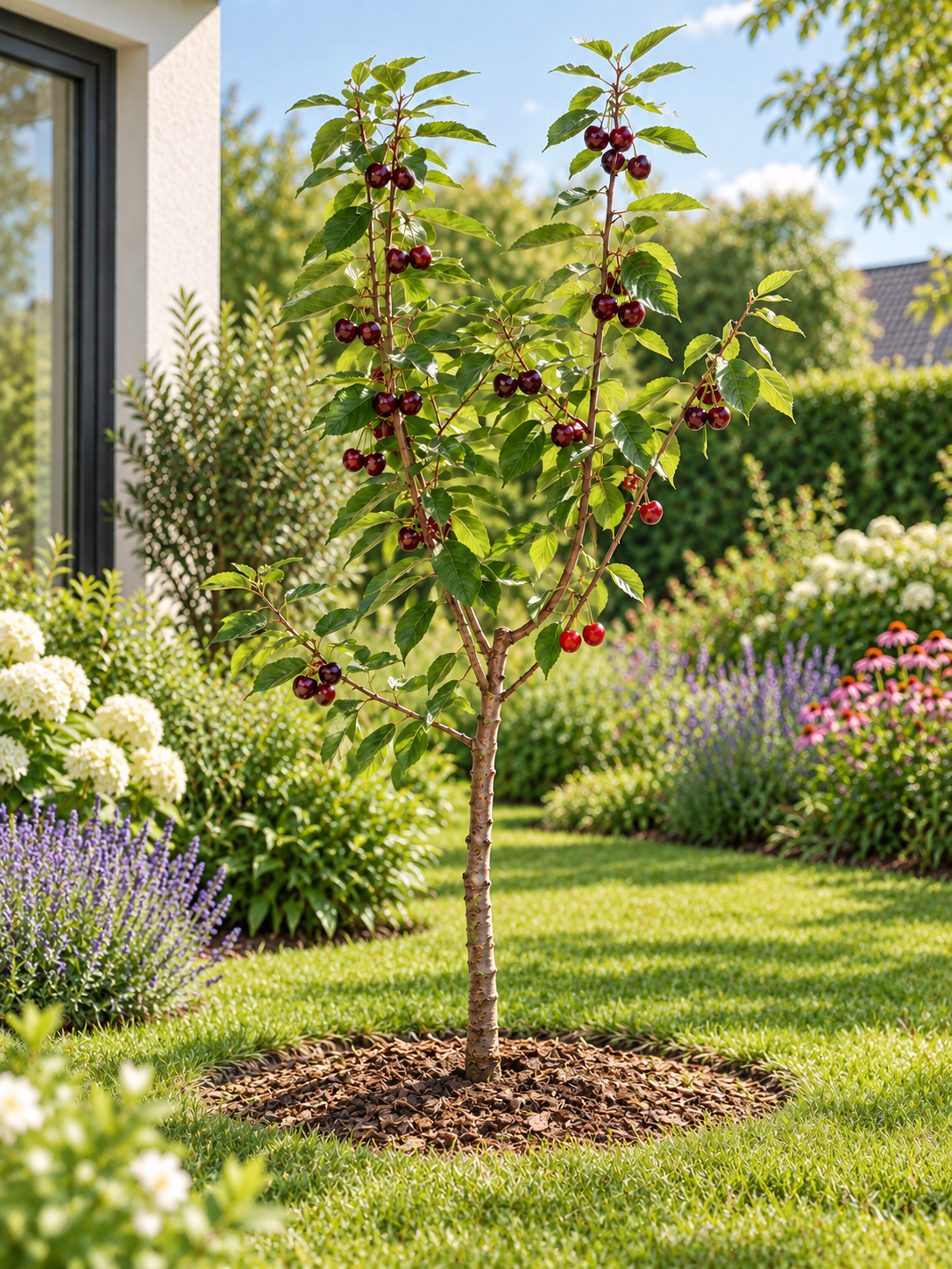 Süßkirsche ‘Regina’ 100–120 cm – Prunus avium | Dunkelrote Knorpelkirsche für Garten und Obstwiese