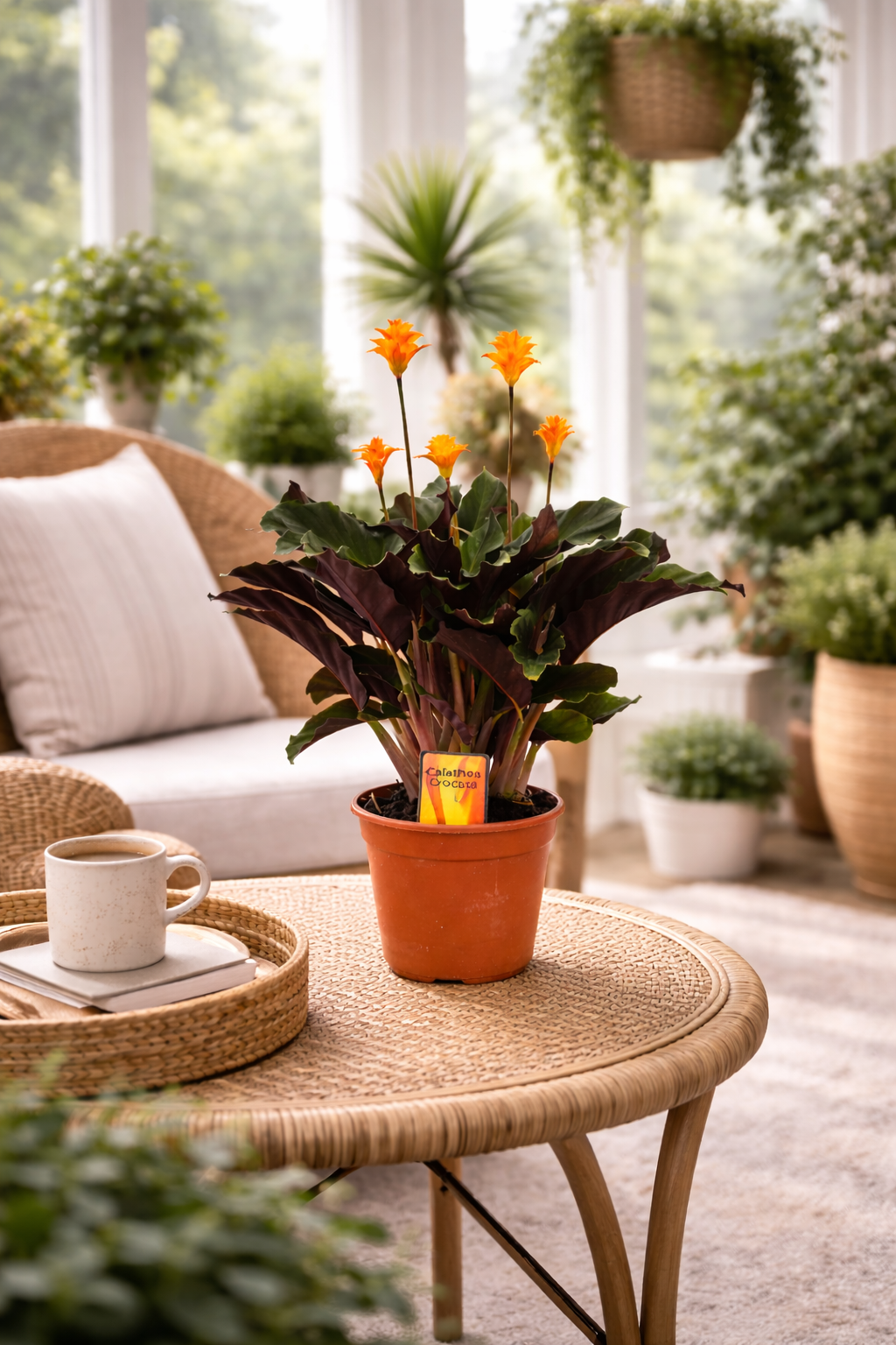 Calathea Crocata ca. 40 cm – Korbmarante Zimmerpflanze Grünpflanze haustierfreundlich