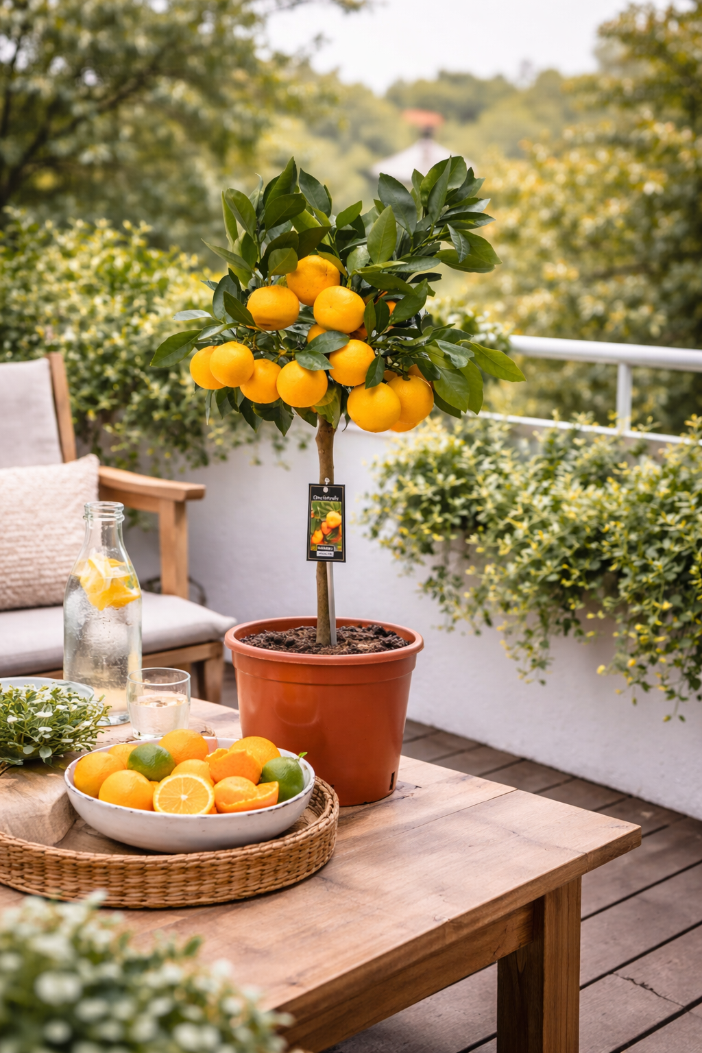 Satsuma Mandarine – Winterharte Mandarine Citrus unshiu – Satsumabaum Kübelpflanze ca 70–100 cm inkl Topf
