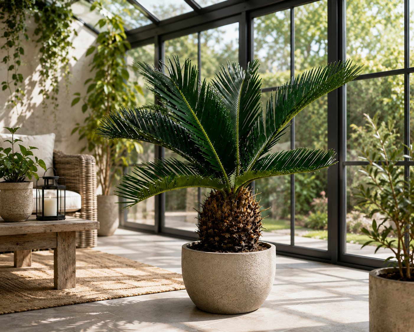 Palmfarn (Cycas revoluta) ca. 50 cm – Japanischer Palmfarn mit 10–15 cm Knolle | Exotische Zimmerpflanze & Kübelpflanze