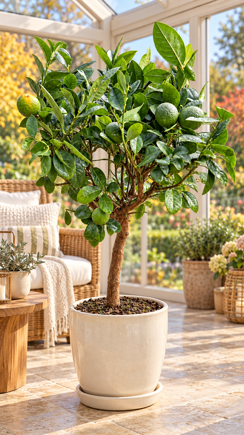 Lemon-Clementino – Zitronen-Clementinen-Baum, immergrüne Zitruspflanze für Balkon & Terrasse – 70–100 cm inkl. Topf