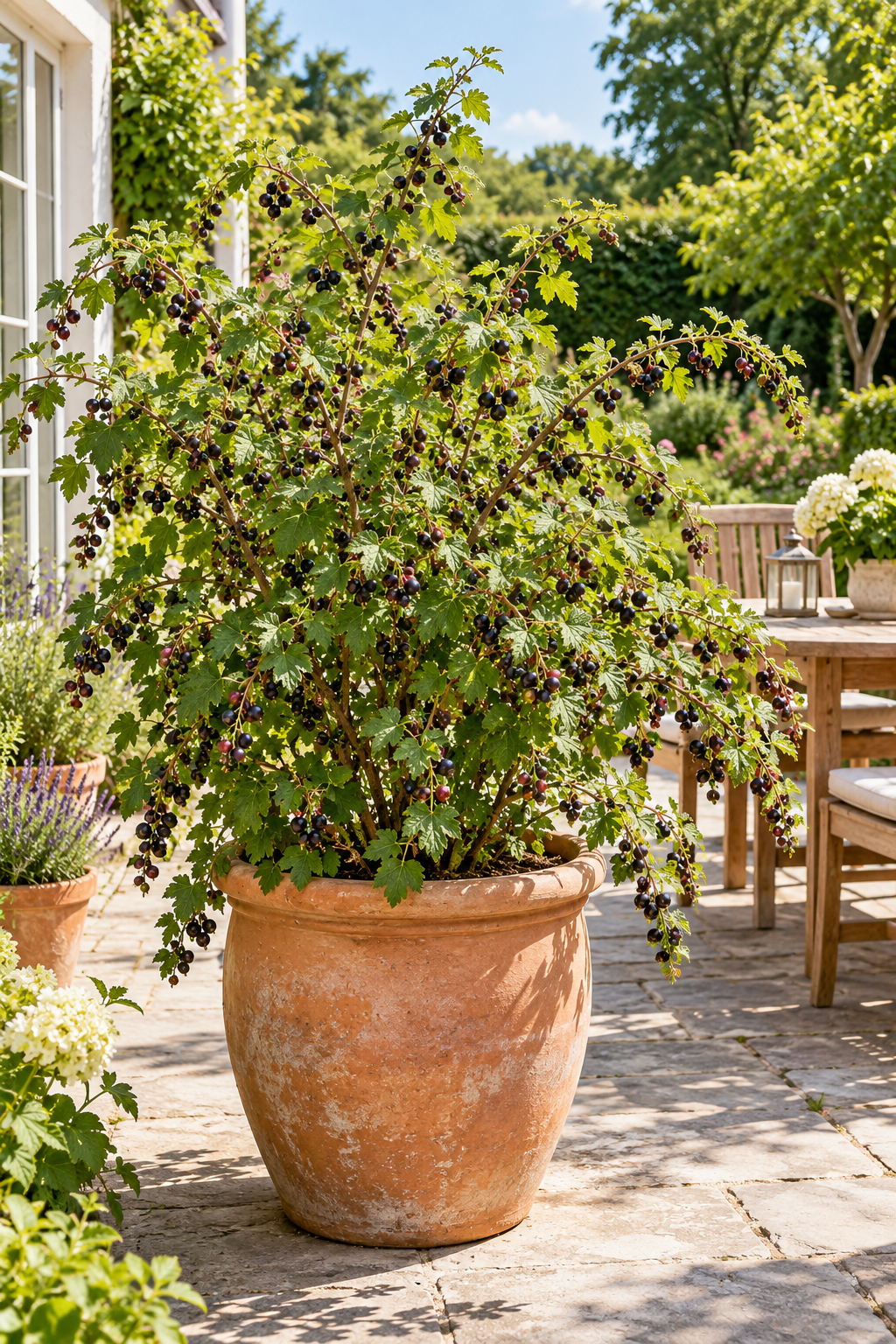 Oregon-Stachelbeere – Ribes divaricatum – winterharter Beerenstrauch mit essbaren Früchten – 40–60 cm inkl. Topf