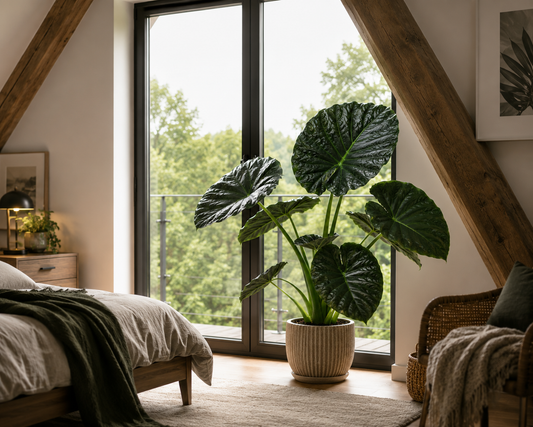 Alocasia Regal Shield 60–80 cm – Elefantenohr – Pfeilblatt – Tropische Zimmerpflanze – Große Grünpflanze für Wohnräume