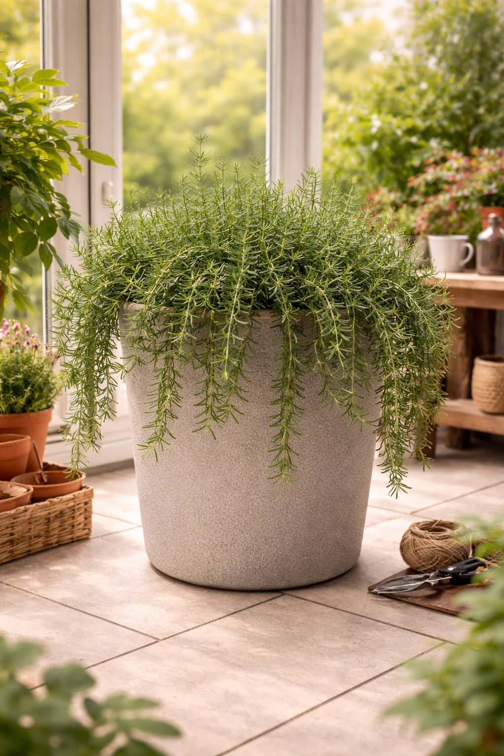 Hängender Rosmarin Prostratus winterhart Kriechrosmarin 3L Topf immergrün  aromatische Kräuterpflanze pflegeleicht