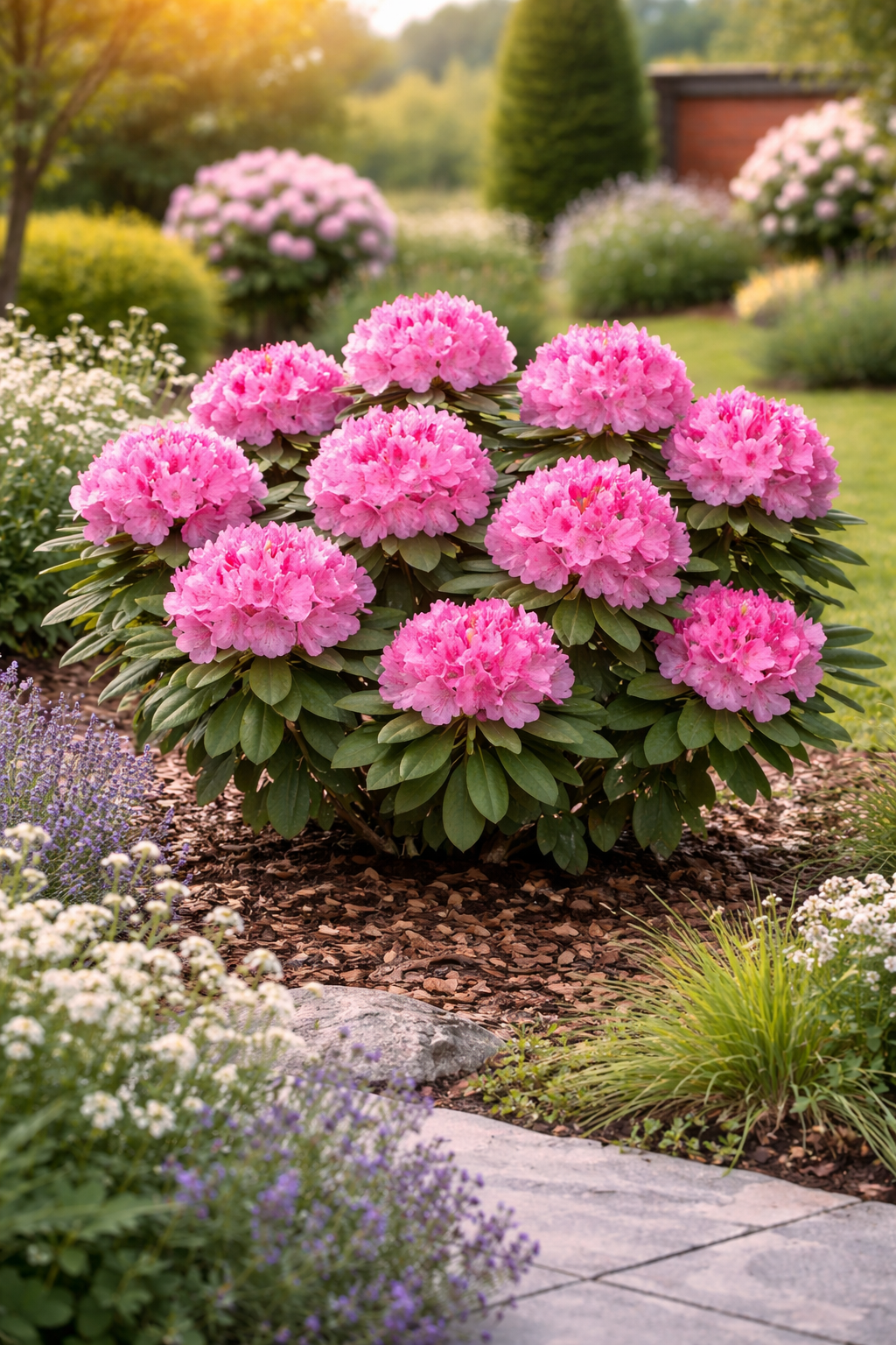 Rhododendron 'Roseum Elegans' 15–20 cm – Alpenrose, Immergrüner Zierstrauch, winterhart, rosa Blütenpracht für Garten & Balkon