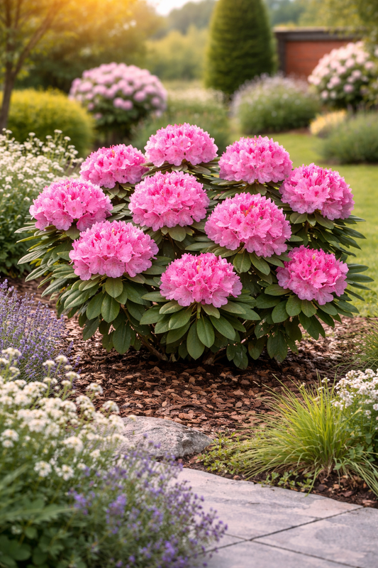 Rhododendron 'Roseum Elegans' 15–20 cm – Alpenrose, Immergrüner Zierstrauch, winterhart, rosa Blütenpracht für Garten & Balkon