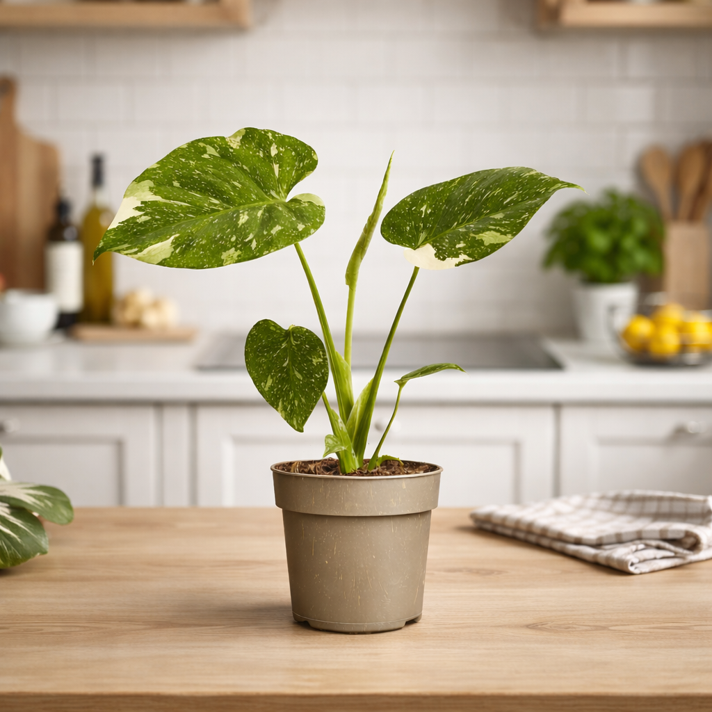 Monstera Thai Constellation – panaschierte Fensterblatt Zimmerpflanze ca. 25 cm | Topf Ø 11 cm