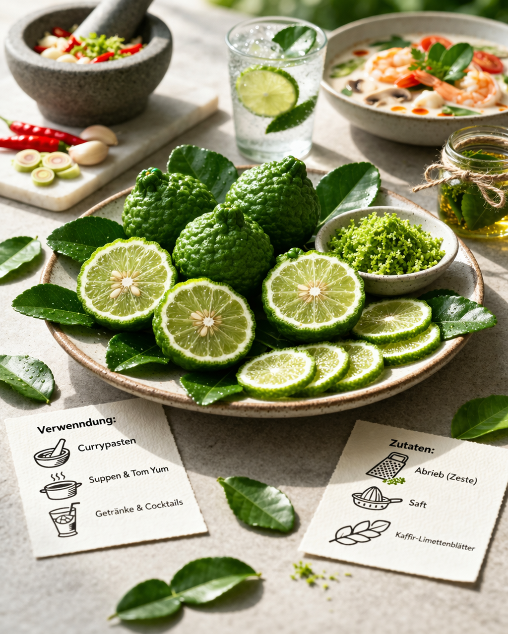 Kafrová limetka 140-180 cm Citrus Hystrix Kafrová limetka Kafrová limetka Papeda Combava