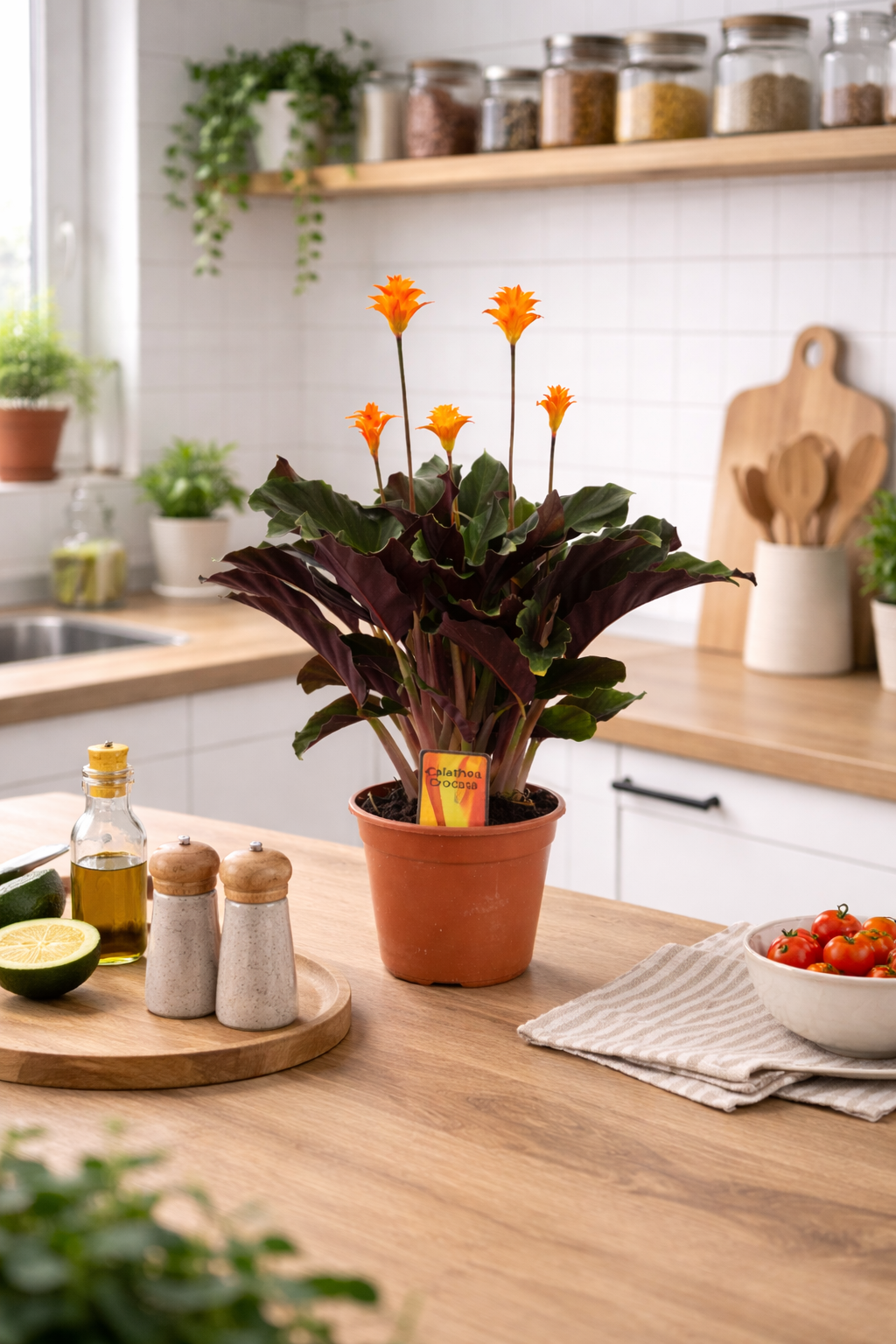 Calathea Crocata ca. 40 cm – Korbmarante Zimmerpflanze Grünpflanze haustierfreundlich