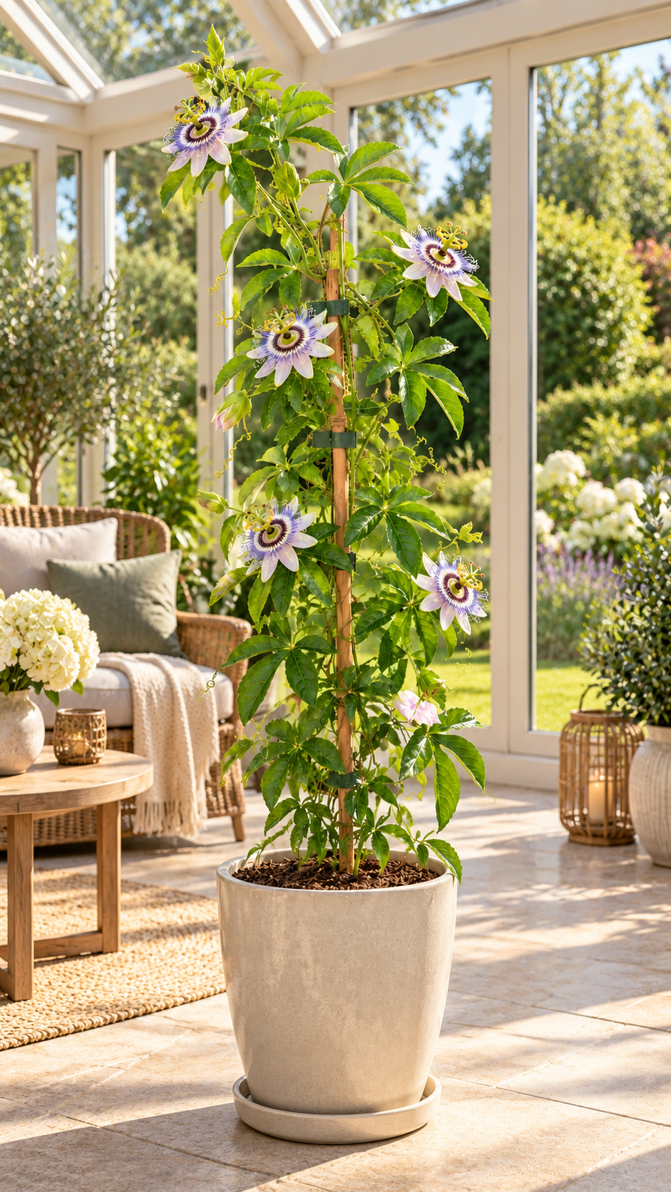Passionsfrucht Cooltropics® ‘Eia Popeia’® – winterharte Passionsblume mit essbaren Früchten – 40–60 cm inkl. Topf