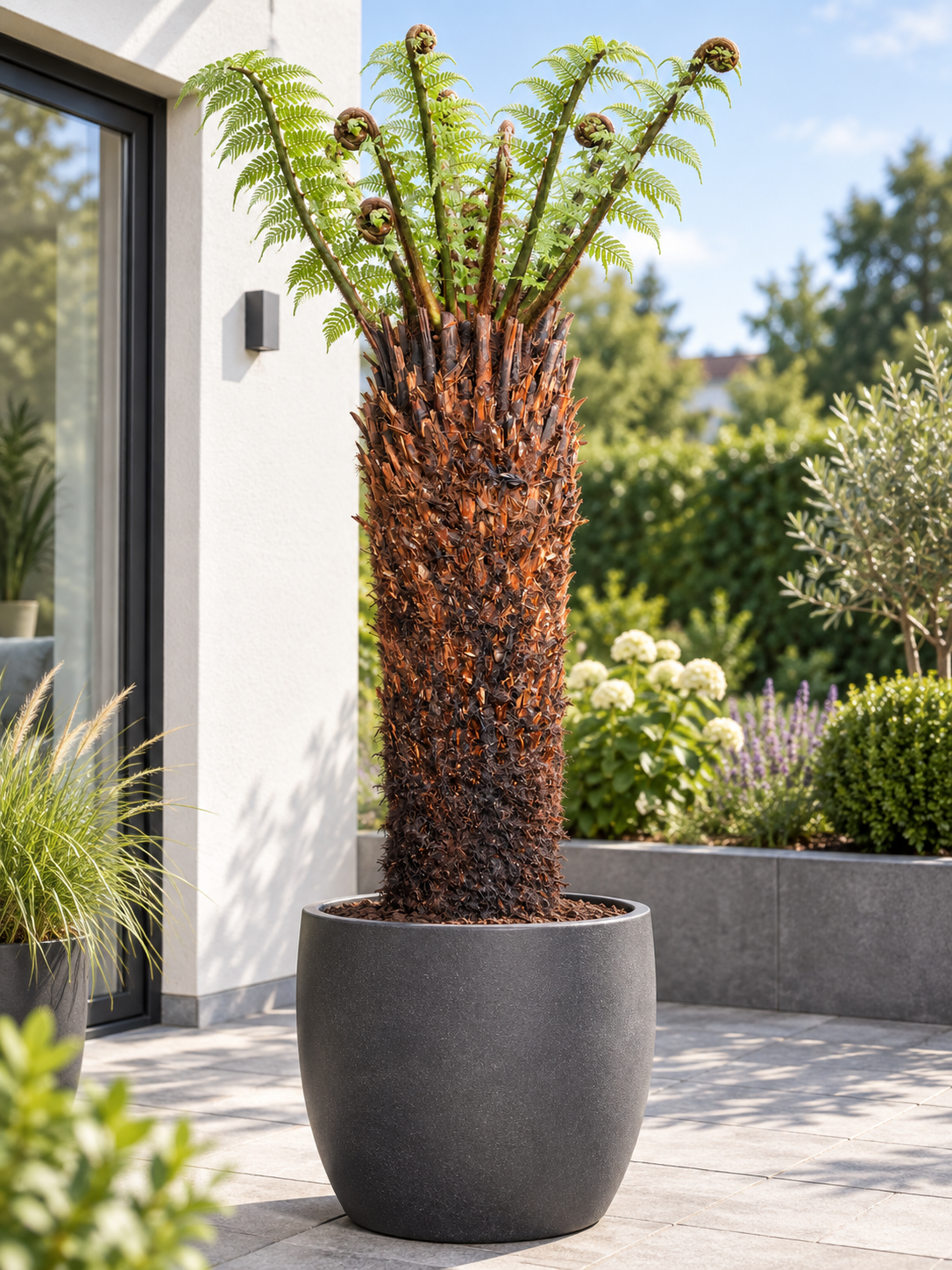 Baumfarn Dicksonia antarctica 120 cm – Australischer Taschenfarn für Kübel und Wintergarten