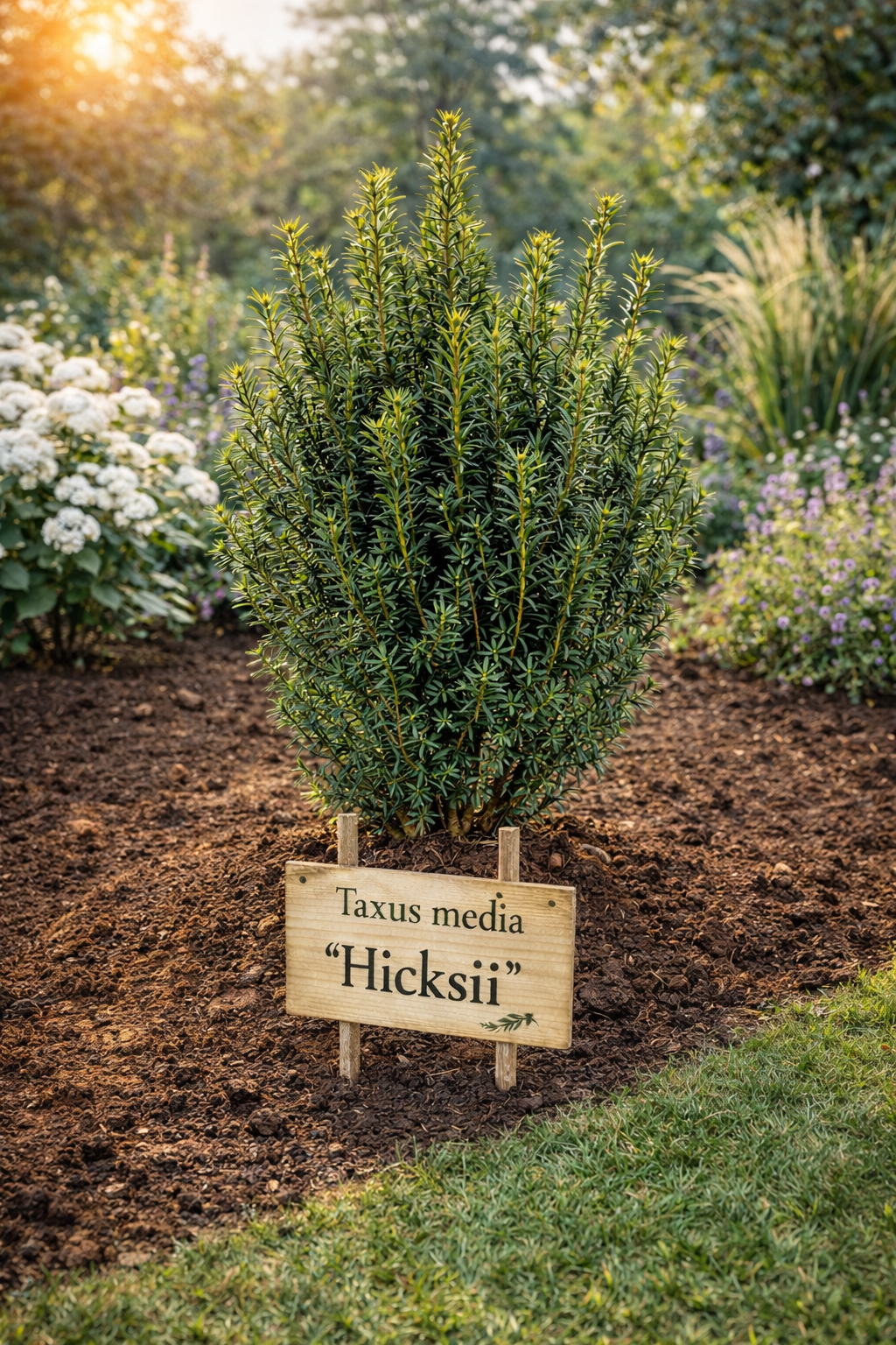 Säulen-Eibe Hicksii 80–100 cm – Taxus media ‘Hicksii’ Heckenpflanze wintergrün blickdicht im Topf