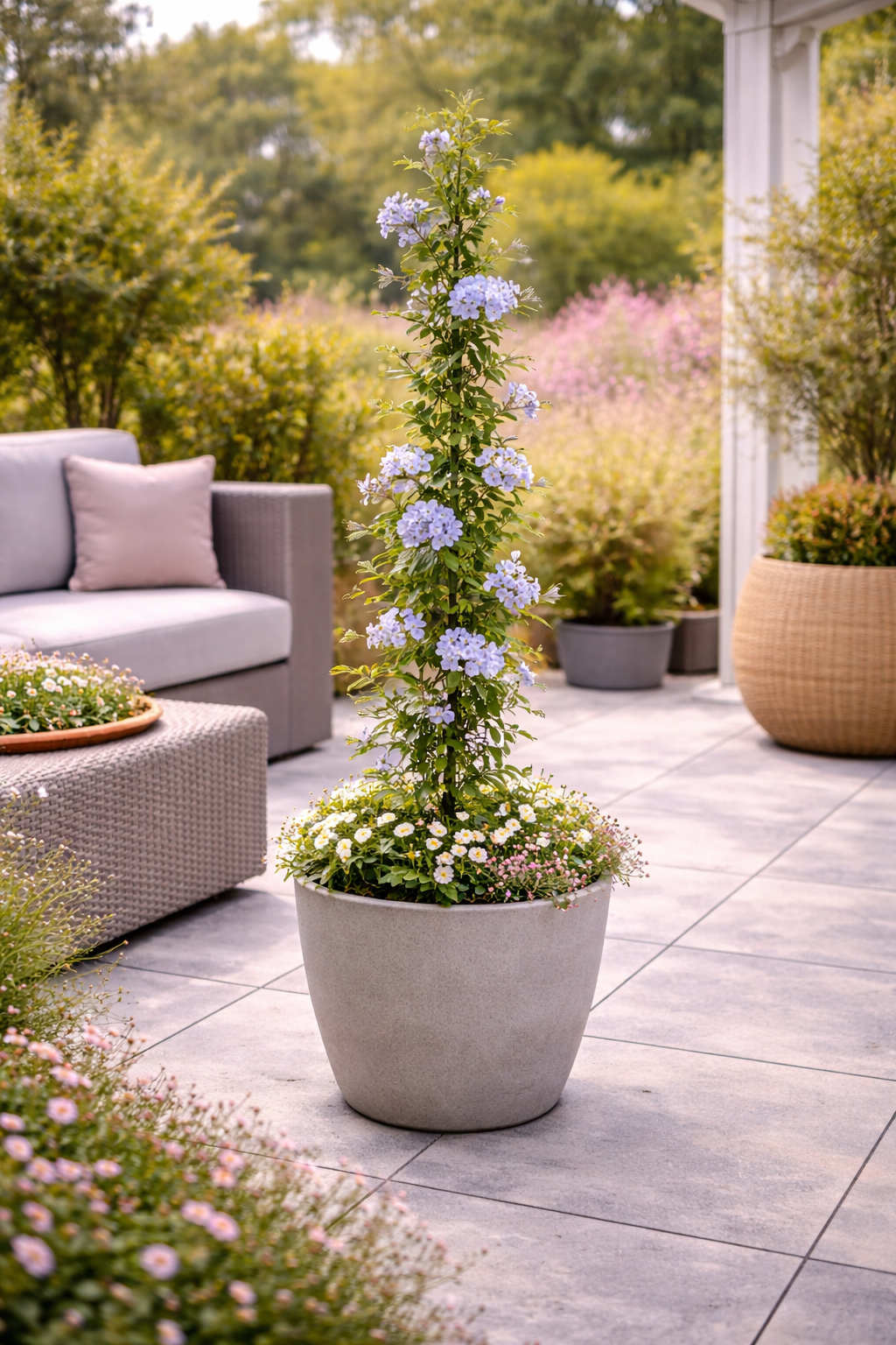Plumbago auriculata 120–160 cm – Chinesischer Bleiwurz | Blauer Jasmin Kübelpflanze für Garten & Terrasse