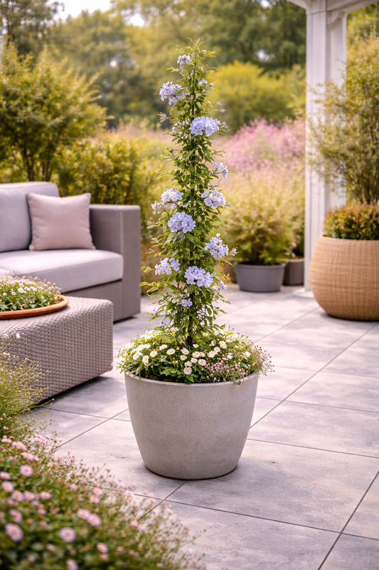 Plumbago auriculata 120–160 cm – Chinesischer Bleiwurz | Blauer Jasmin Kübelpflanze für Garten & Terrasse