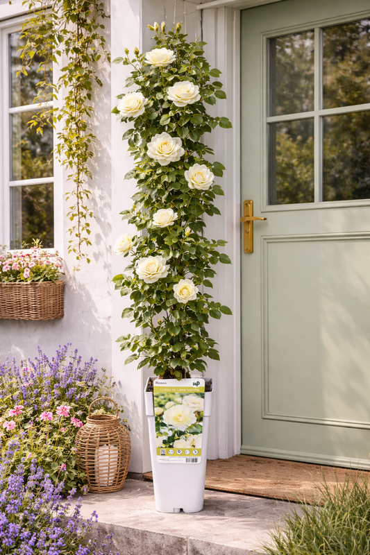 Kletterrose „Crazy in Love Vanille“ 50-70 cm Duftende Edelrose, öfterblühend, winterhart, Gartenrose, Rankrose