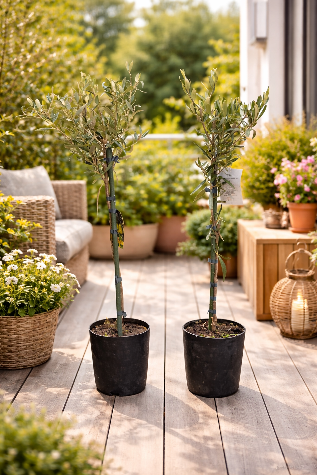 2x Olivenbaum 80–100 cm Olea europaea – Echter Olivenbaum, Mediterrane Pflanze, Winterhart im Kübel, Olivenpflanze