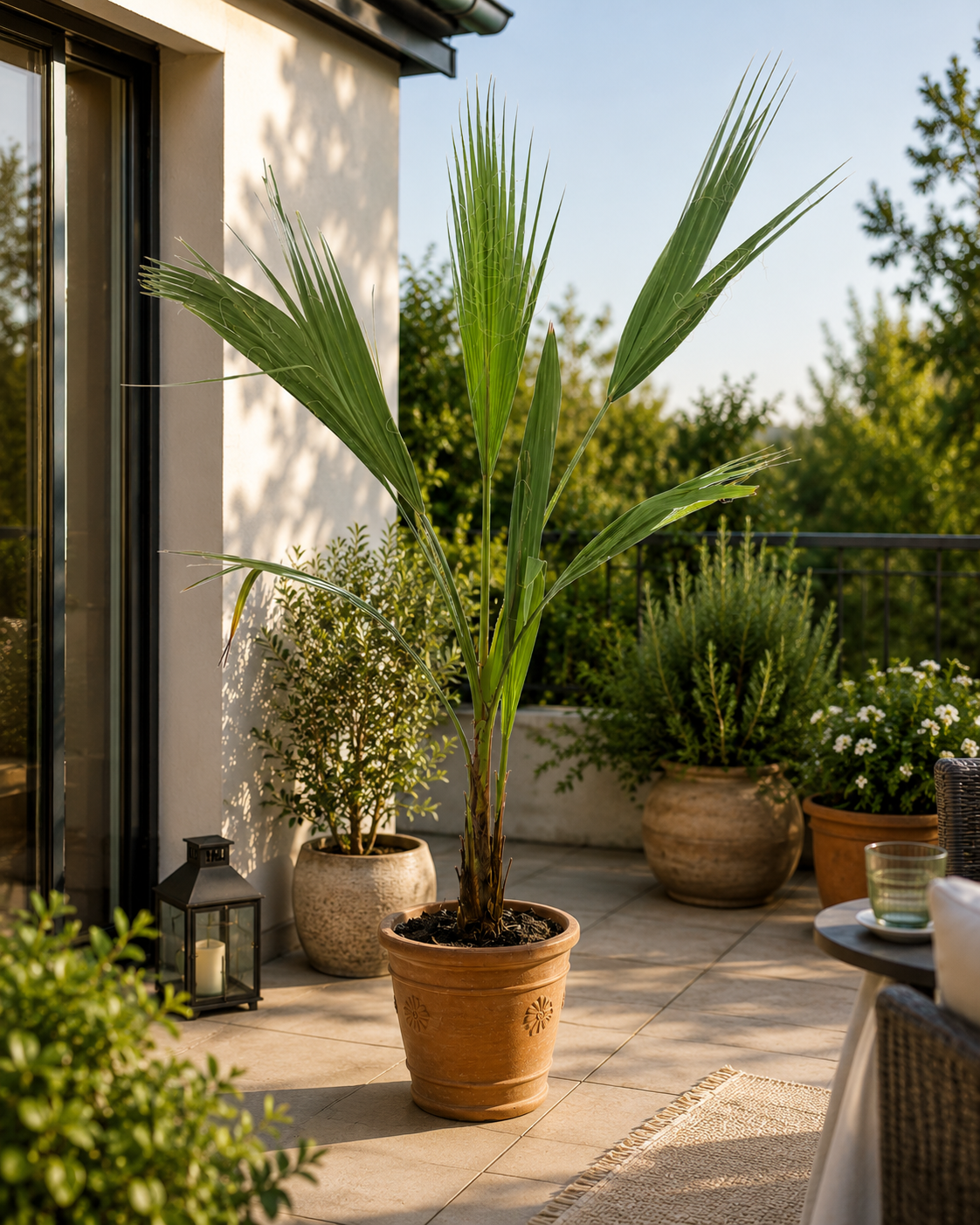 Washingtonia Robusta 90-110 cm – Mexická vějířová palma do zahrady a na terasu – Kupte 2-3 trsovité rostliny