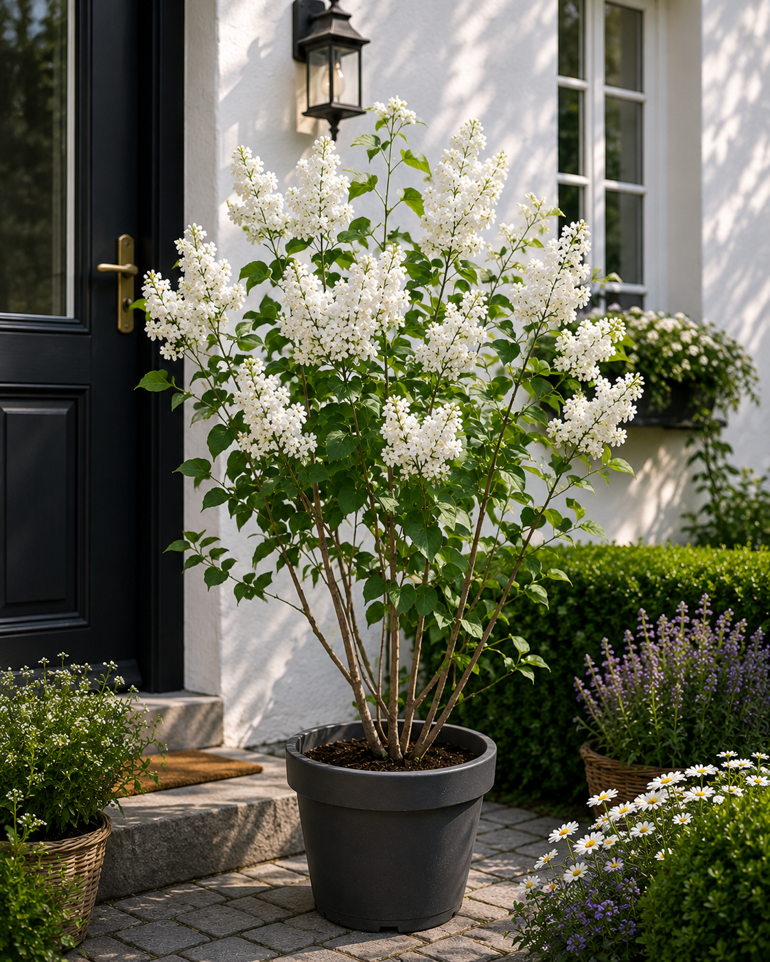 Syringa vulgaris Alba Weißer Flieder ca 100 cm Edel Flieder Gartenstrauch Duftstrauch winterhart