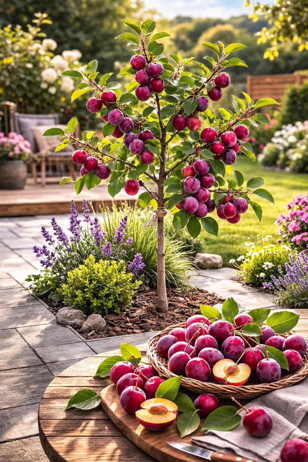 Pflaume Königin Viktoria 100–120 cm – selbstbestäubender Pflaumenbaum Prunus domestica Victoria im Topf
