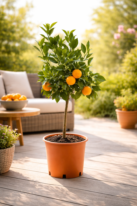 Citrus sinensis Orangenbaum Apfelsine Pflanze 70–100 cm echte Orange Zitruspflanze winterhart bedingt Zimmerpflanze mediterran
