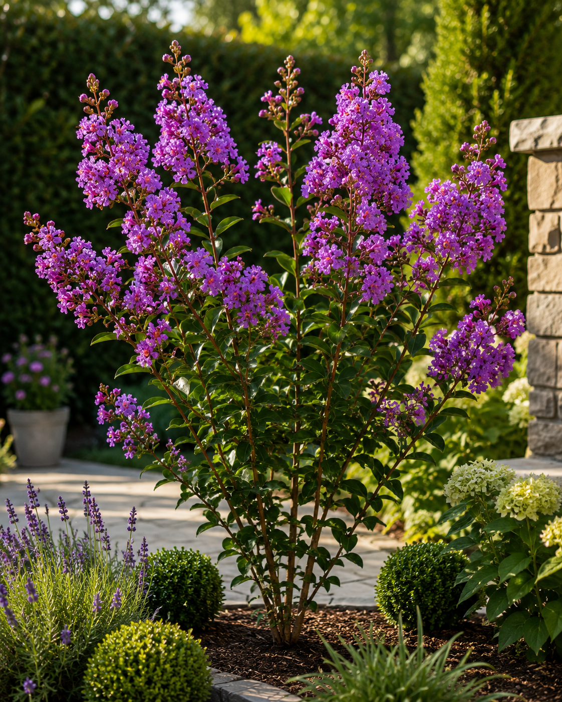 Lagerstroemia indica Purple 40–60 cm – Violette Kreppmyrte im 2,5-Liter-Topf – Flieder des Südens für Garten und Kübel