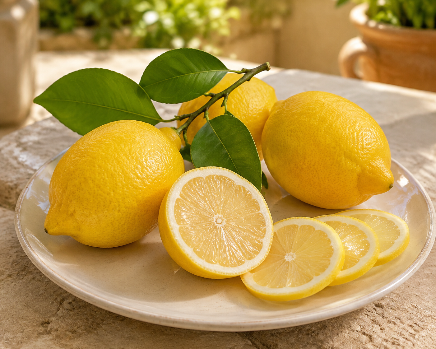 Zitronenbaum Eureka als Stämmchen ca. 50 cm – Citrus limon, mediterrane Zitruspflanze für Balkon und Terrasse
