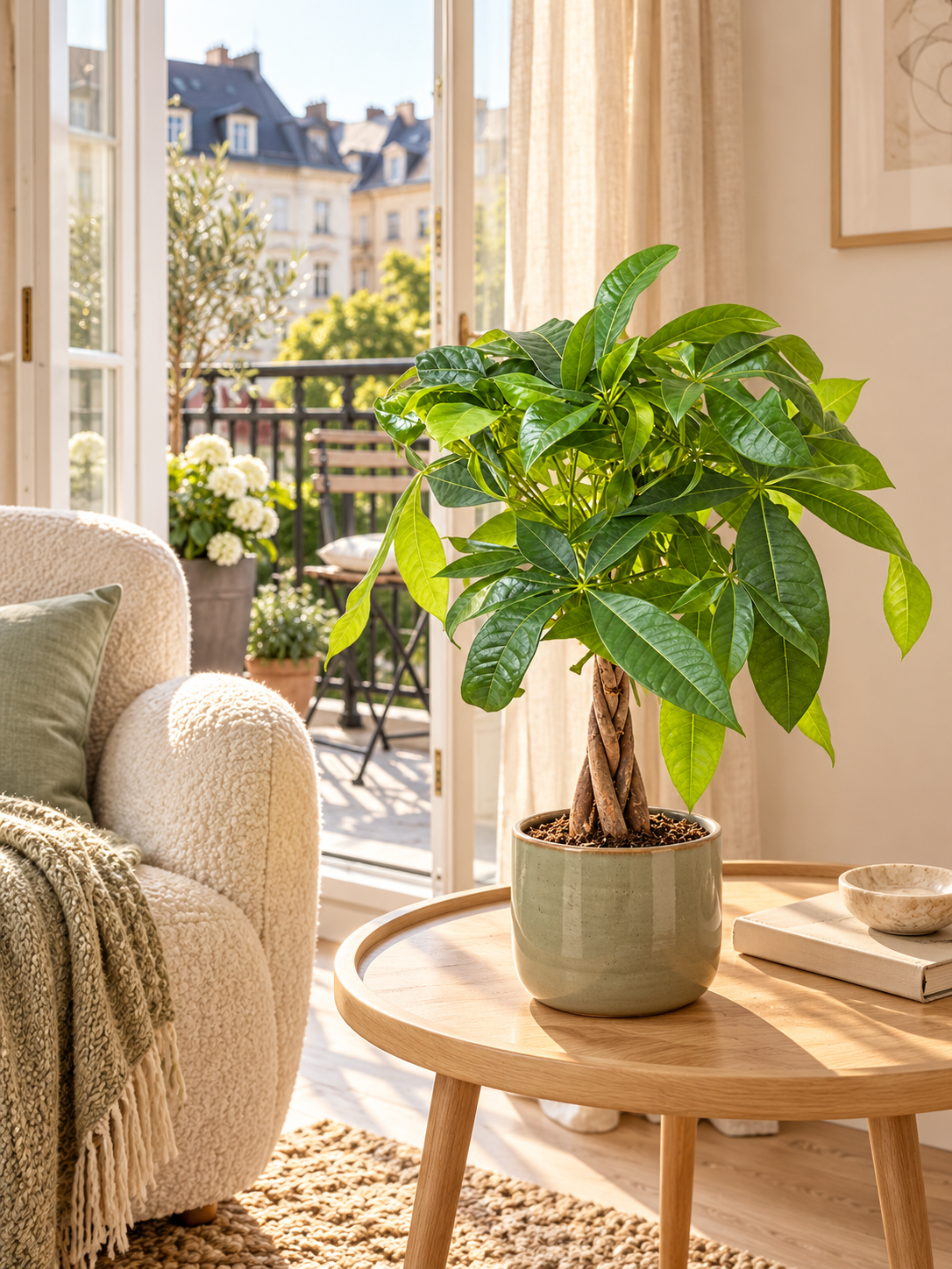 Pachira aquatica 40–50 cm – Glückskastanie, pflegeleichte Zimmerpflanze für Wohnzimmer & Büro