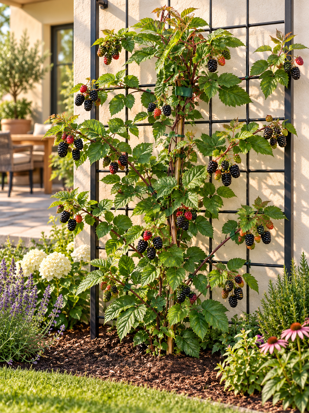 Brombeere ‘Black Satin’ 50–70 cm – Stachellose Rubus fruticosus, winterharte Beerenpflanze für Garten & Kübel