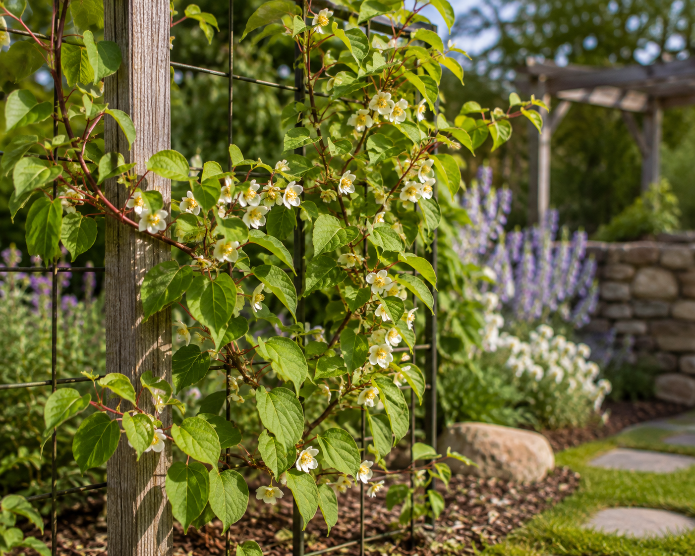 Actinidia arguta 'Nostino' 50–70 cm – Männliche Mini Kiwi – Befruchter Kiwi – Winterharte Kletterpflanze für Garten & Terrasse