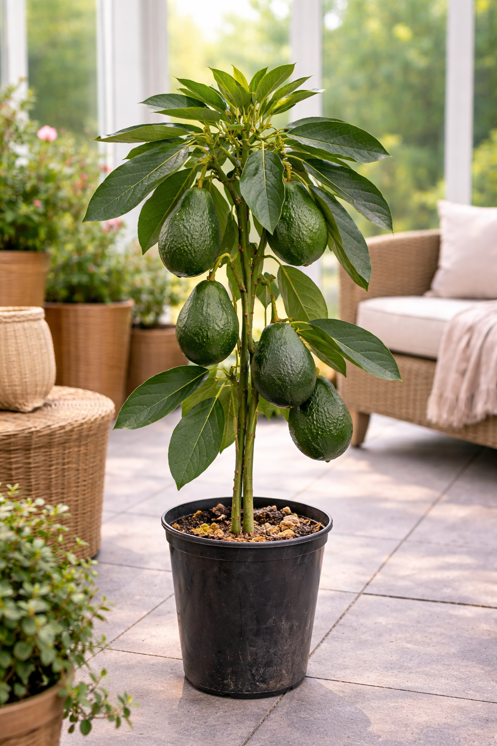 Avocado Baum „Bacon“ im Topf 120–160 cm – Avocadopflanze Kübelpflanze für Terrasse Balkon Zimmerpflanze Obstbaum kaufen