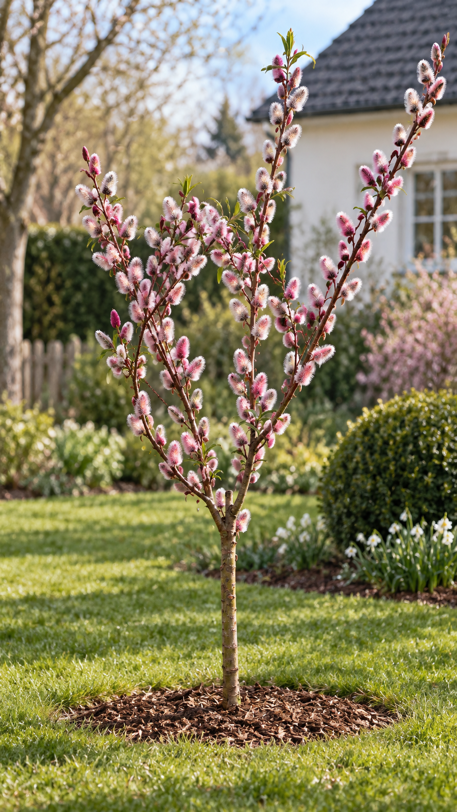 Růžová obří vrba kočička Mount Aso Keř 50-60 cm Růžová obří vrba kočička - Salix gracilistyla 'Mount Aso' - Vrba kočička