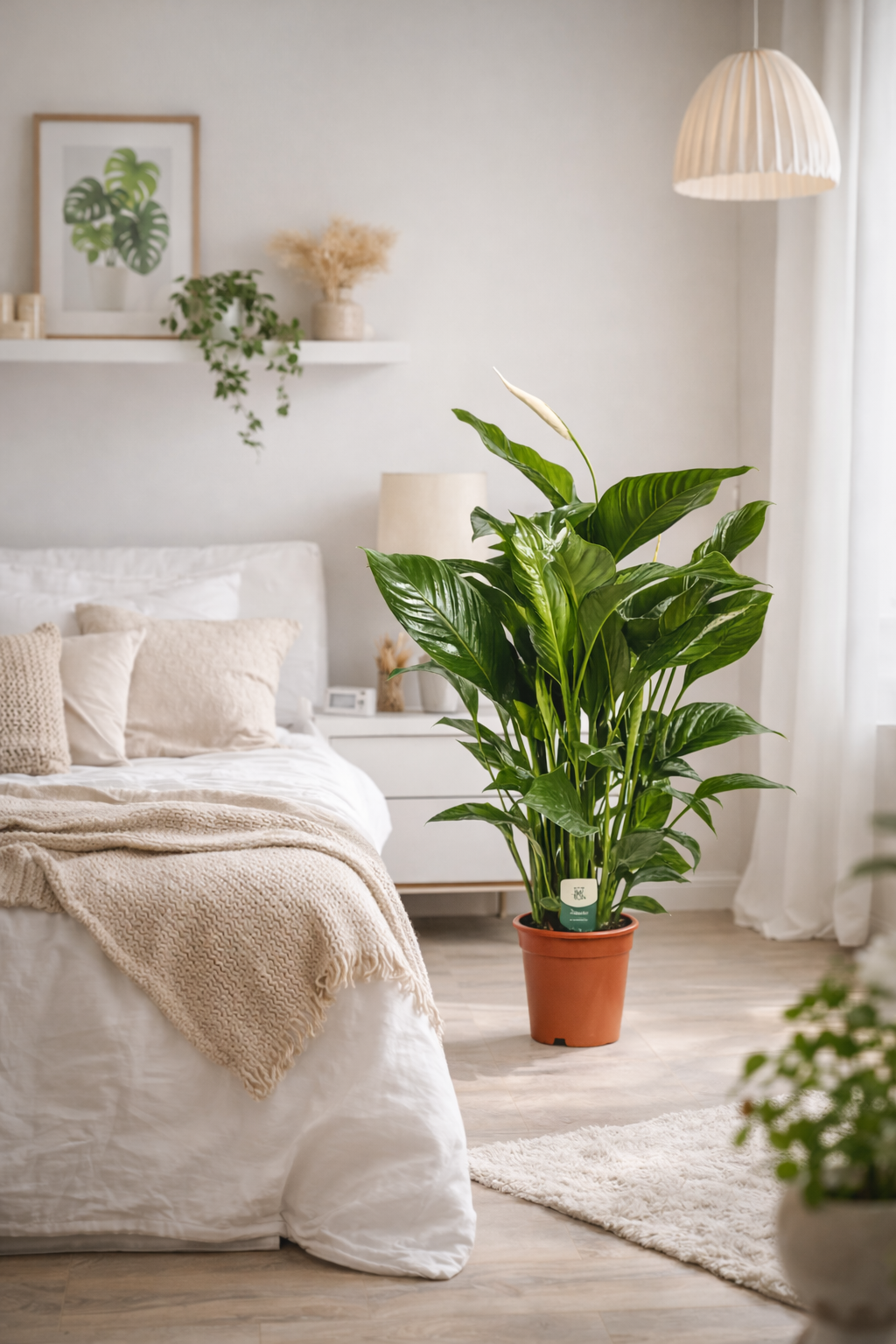 Spathiphyllum 'Sweet Lauretta' Einblatt  ca. 100 cm  Pflegeleichte, luftreinigende Zimmerpflanze für gesundes Raumklima