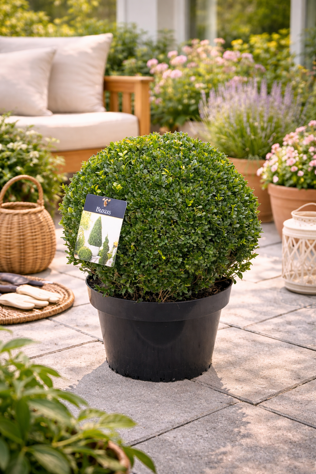 Kuličkové dřevo cca. 40 cm Ø – Snadno udržovatelná buxusová koule pro stylovou dekoraci zahrady