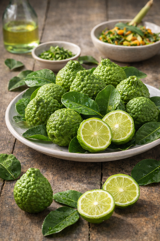 Kaffir-Limette Pflanze 70–100 cm – Citrus Hystrix / Kaffernlimette / Combava / Thai Limette – Aromatische Bio Zitruspflanze