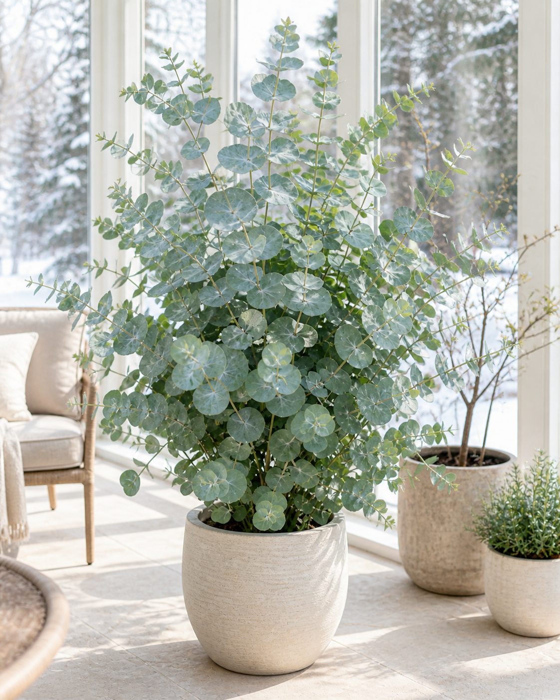 Eukalyptus Silver Dollar ca 60 cm Zimmerpflanze Duft Eukalyptus Pflanze winterhart bedingt Zierpflanze im Topf