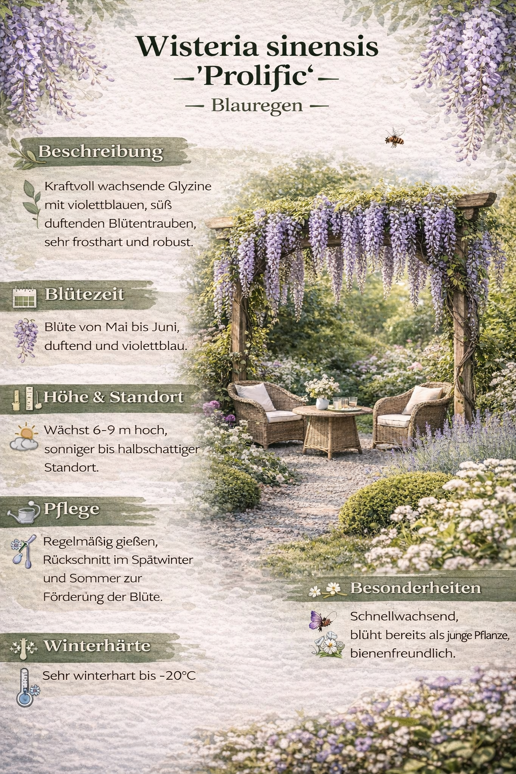 Wisteria sinensis Prolific 180-200 cm Čínská vistárie - popínavá rostlina