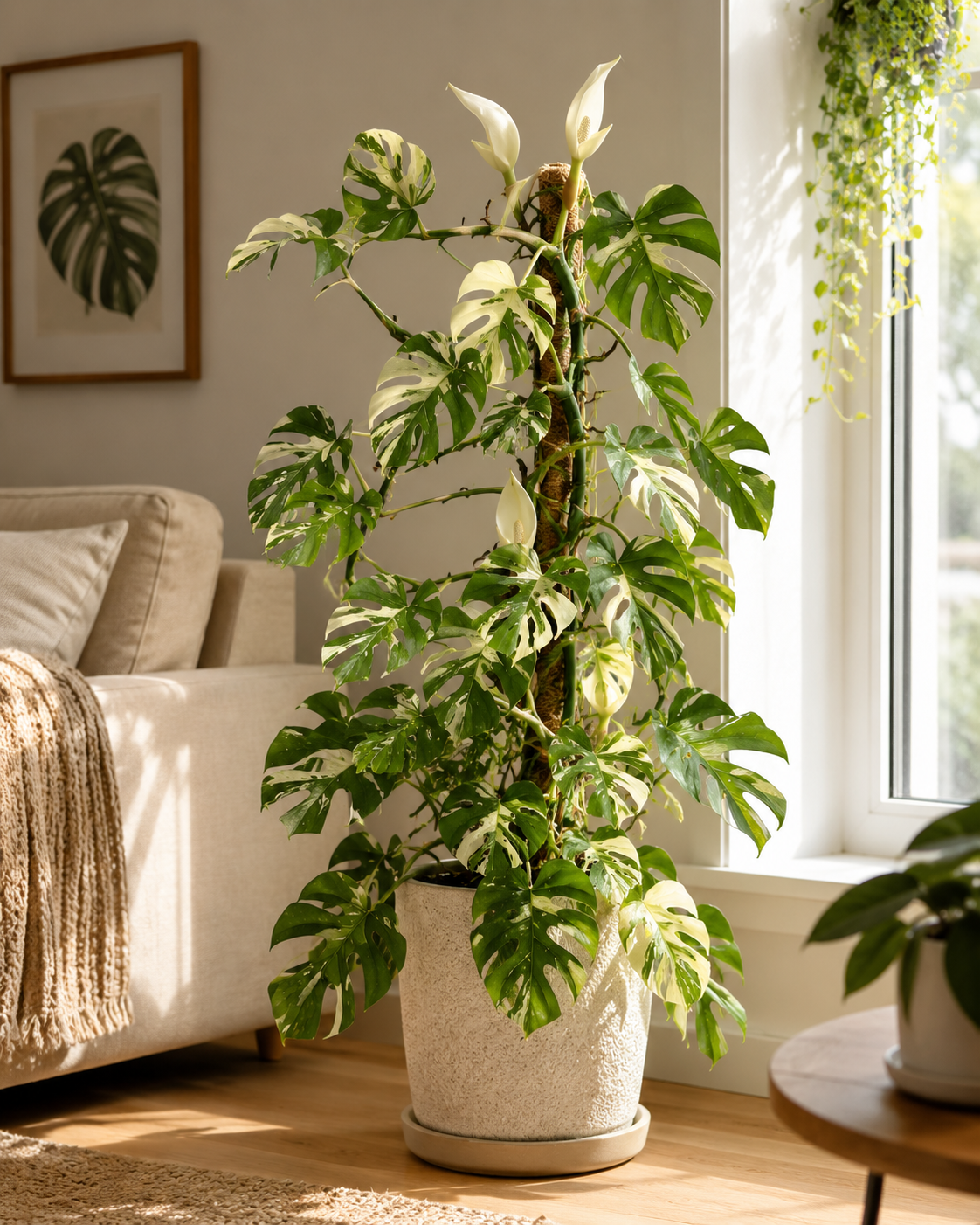 Rhaphidophora Tetrasperma Variegata 60–80 cm – Variegierte Mini Monstera, Monstera Ginny, Zimmerpflanze mit Panaschierung