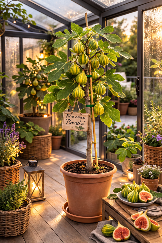 Feige Panache 70–100 cm – Ficus carica Helle Feige / Feigenbaum mit kräftigem Stamm – Mediterrane Kübelpflanze