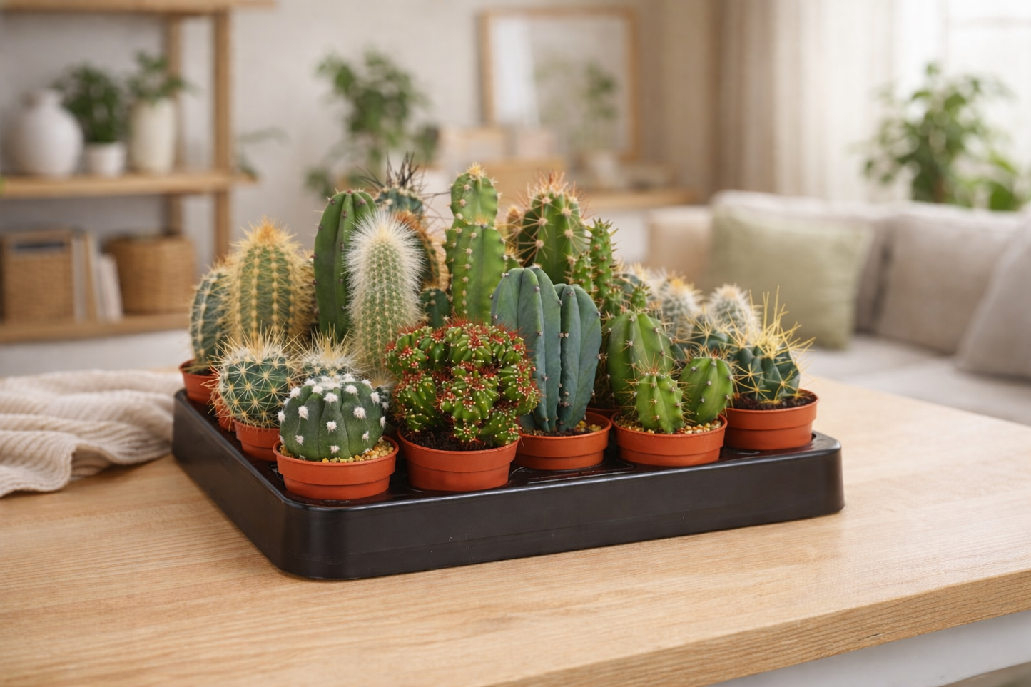 Mini Kakteen Set 10 Pflanzen 10–15 cm – Kaktus Zimmerpflanzen im Topf –  Blumen-Senf®