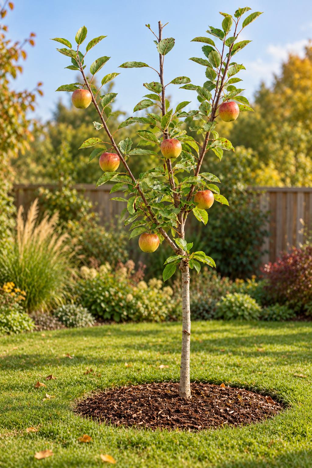 Apfelbaum ‘Braeburn’ Halbstamm – Herbstapfel für den Garten | 100–120 cm inkl. Topf | Malus domestica