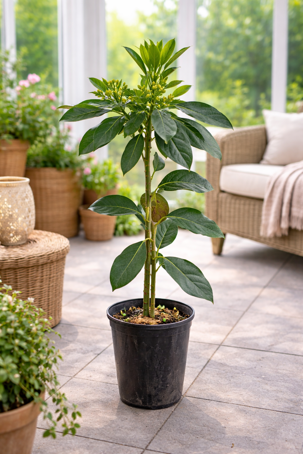 Avocado Baum „Bacon“ im Topf 120–160 cm – Avocadopflanze Kübelpflanze –  Blumen-Senf®