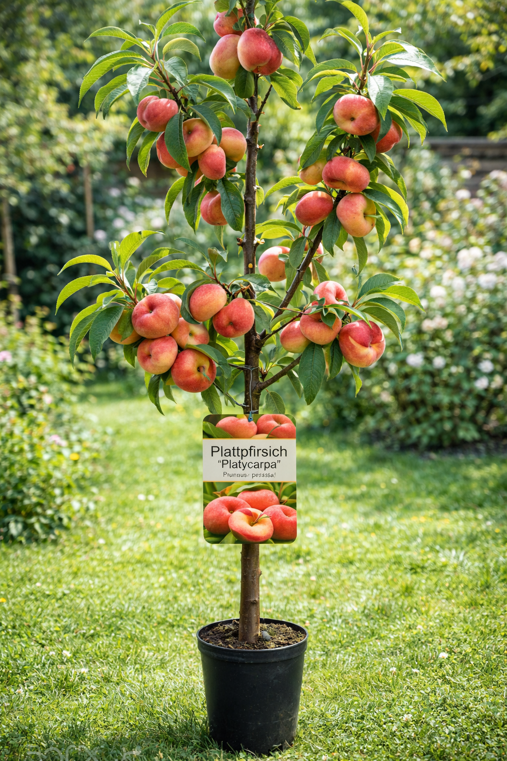 Plattpfirsich „Platycarpa“ – Prunus persica