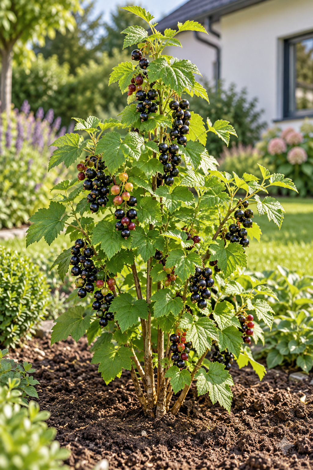 Schwarze Johannisbeere ‘Ben Sarek’ 50–70 cm – Ribes nigrum, kompakter winterharter Beerenstrauch für Garten & Kübel