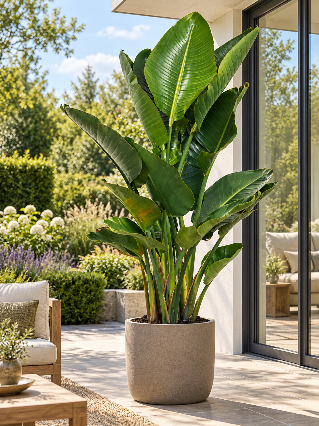 Strelitzia augusta 130–150 cm – Weiße Paradiesvogelblume, große Zimmerpflanze für Wohnzimmer & Wintergarten