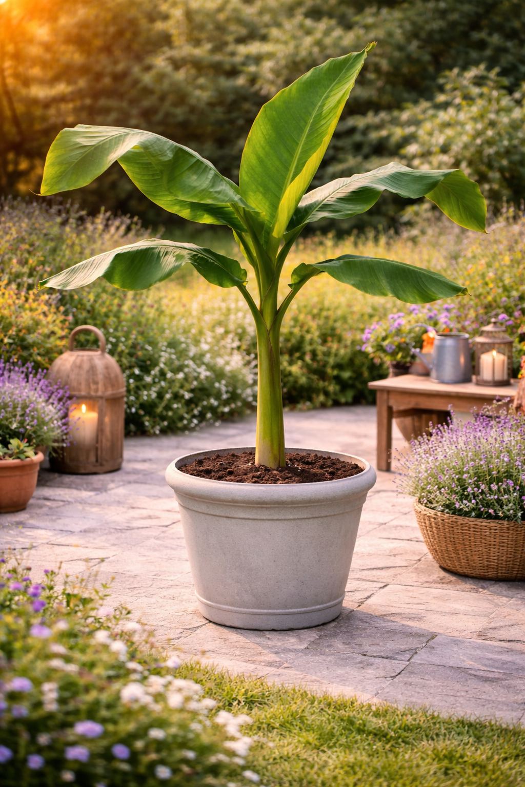 Musa Basjoo Winterharte Banane 100-140 cm Bananenpflanze winterfest schnell  wachsend Gartenpalme